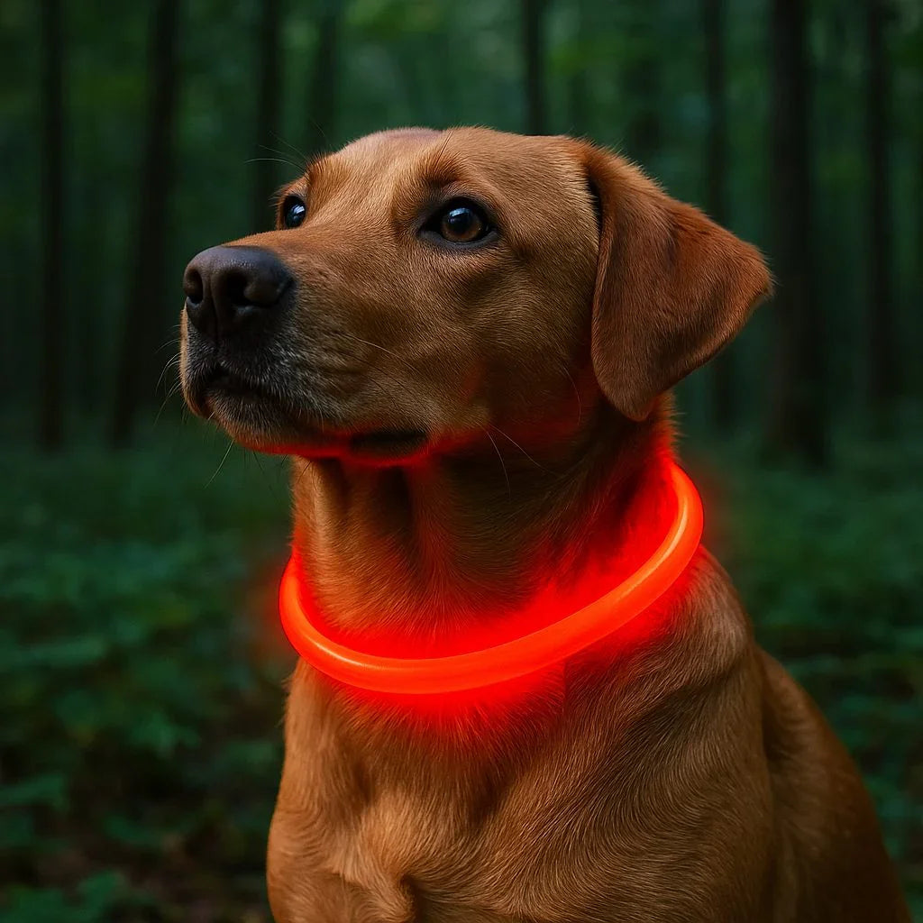 Collier-lumineux-chien-rouge-FlashyPaw