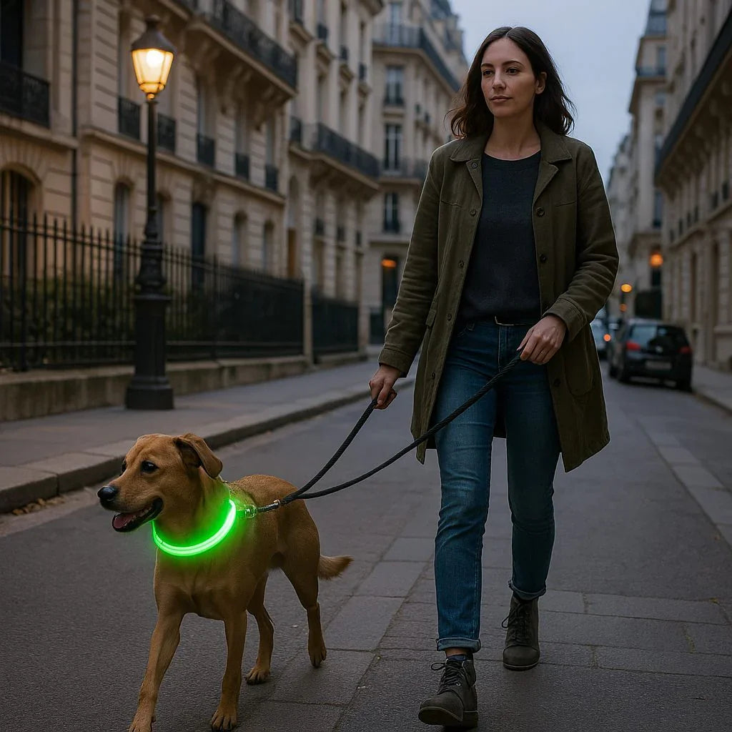 Collier-lumineux-chien-promenade-FlashyPaw