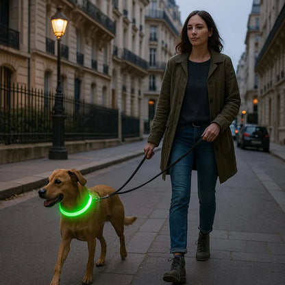 Collier-lumineux-chien-promenade-FlashyPaw