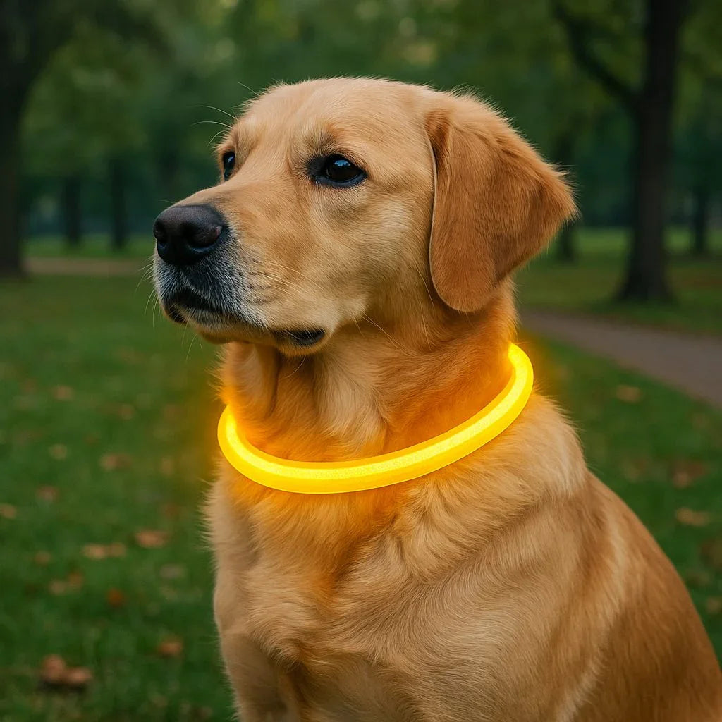 Collier-lumineux-chien-jaune-FlashyPaw
