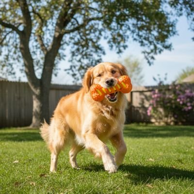 Jouet Chien orange