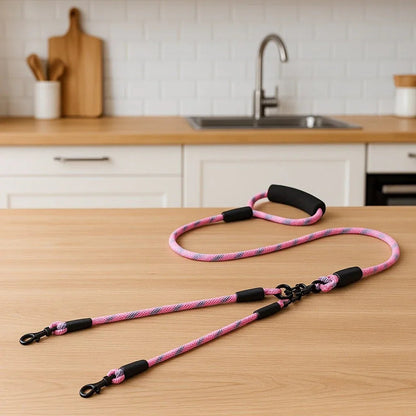 Laisse-chien-Rose-TwinLine