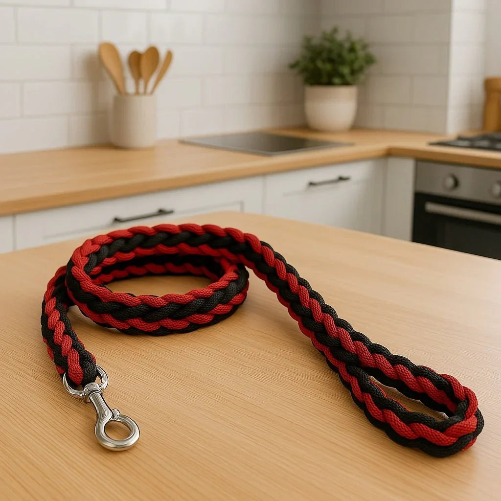 Laisse-pour-chien-Rouge-Noir-TitanLaisse